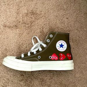 Green high top comme des garçon x converse